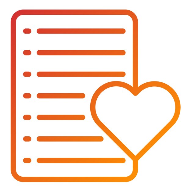 Estilo del icono de la lista de deseos de diseño vectorial