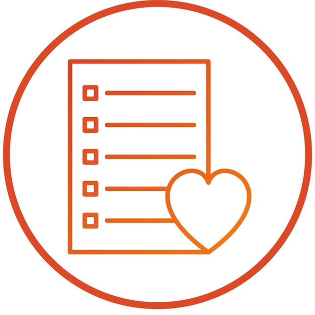 Estilo del icono de la lista de deseos de diseño vectorial