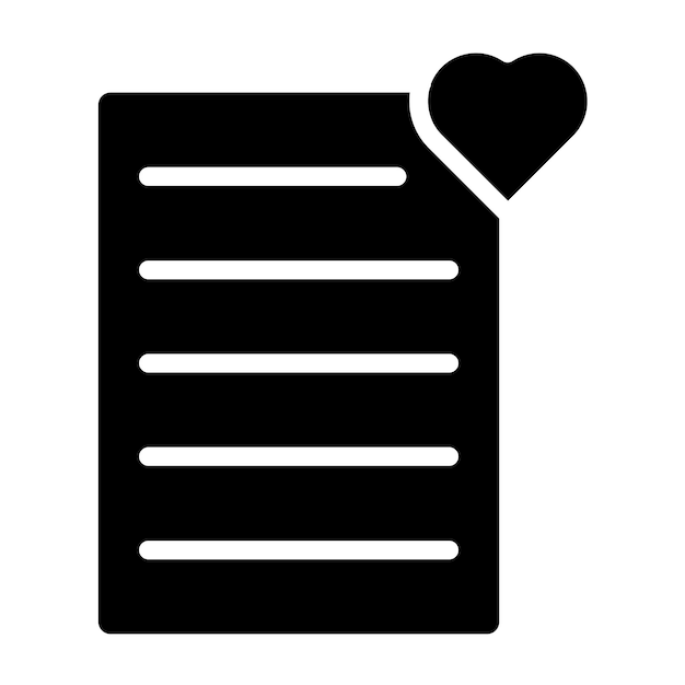 Estilo del icono de la lista de deseos de diseño vectorial