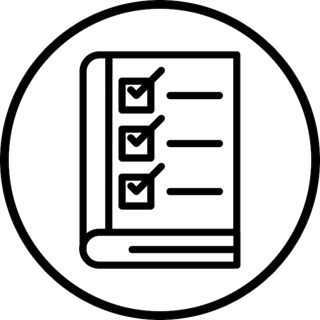 Estilo del icono de la lista de libros de diseño vectorial