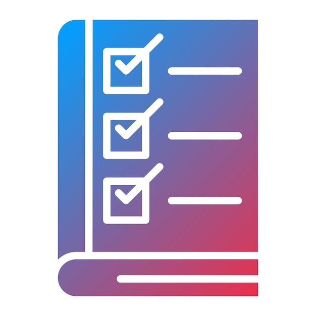 Estilo del icono de la lista de libros de diseño vectorial