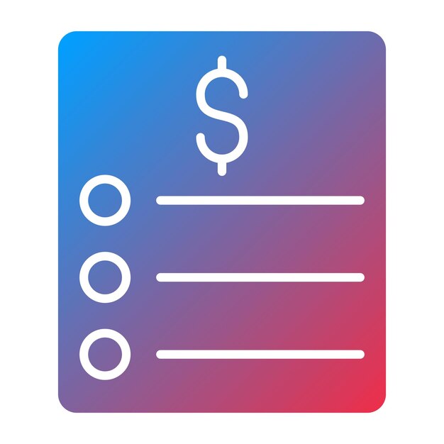 Estilo del icono de la lista de precios de diseño vectorial