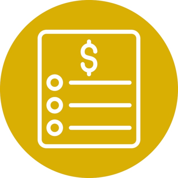 Estilo del icono de la lista de precios de diseño vectorial