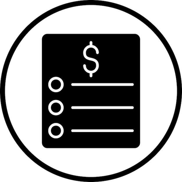 Estilo del icono de la lista de precios de diseño vectorial