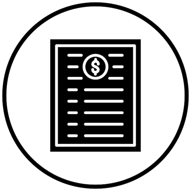 Estilo del icono de la lista de precios de diseño vectorial