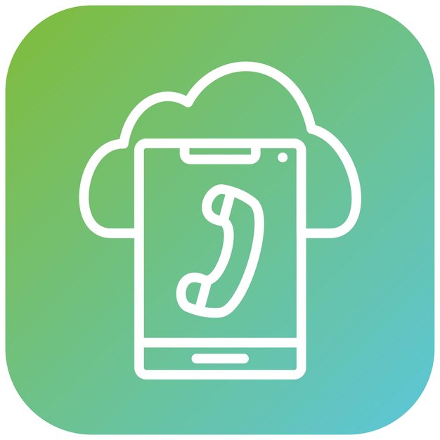 Estilo del icono de llamada de la nube de diseño vectorial
