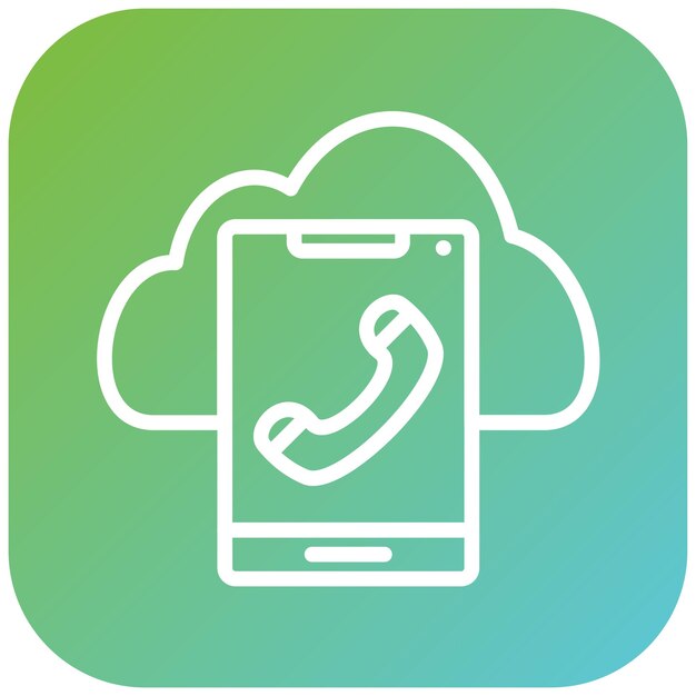 Estilo del icono de llamada de la nube de diseño vectorial