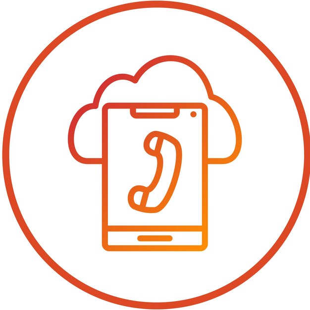 Estilo del icono de llamada de la nube de diseño vectorial