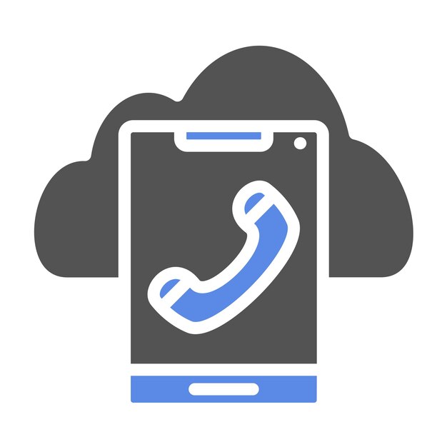 Estilo del icono de llamada de la nube de diseño vectorial