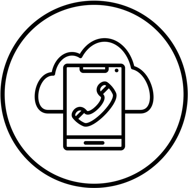 Estilo del icono de llamada de la nube de diseño vectorial