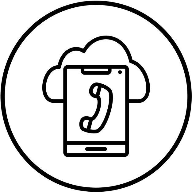Estilo del icono de llamada de la nube de diseño vectorial