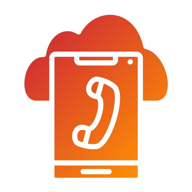 Estilo del icono de llamada de la nube de diseño vectorial
