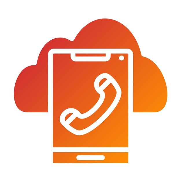 Estilo del icono de llamada de la nube de diseño vectorial