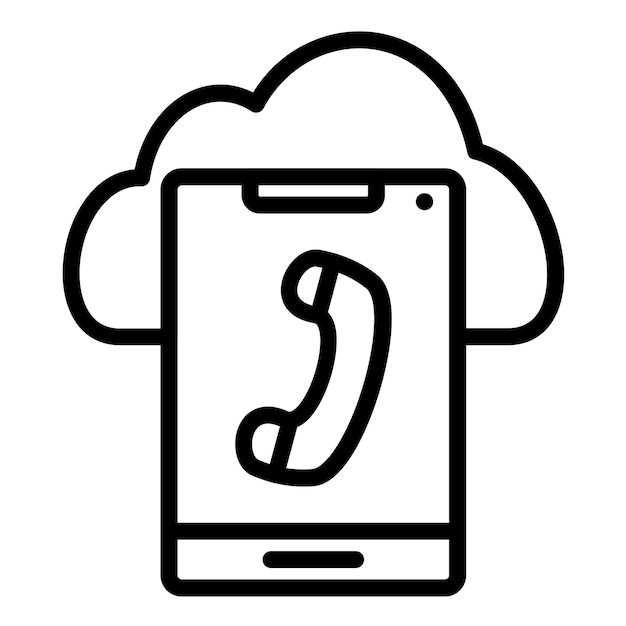 Estilo del icono de llamada de la nube de diseño vectorial