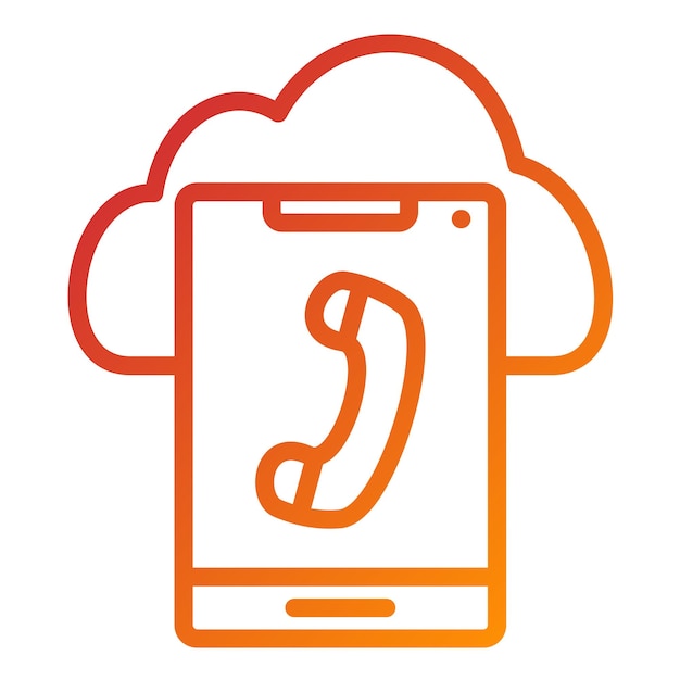 Estilo del icono de llamada de la nube de diseño vectorial