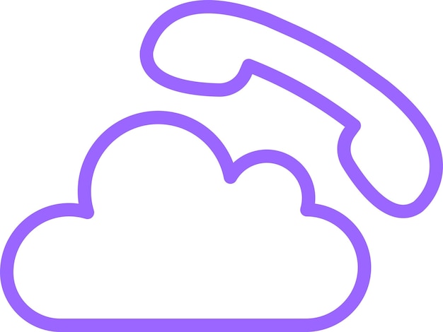 Estilo del icono de llamada de la nube de diseño vectorial