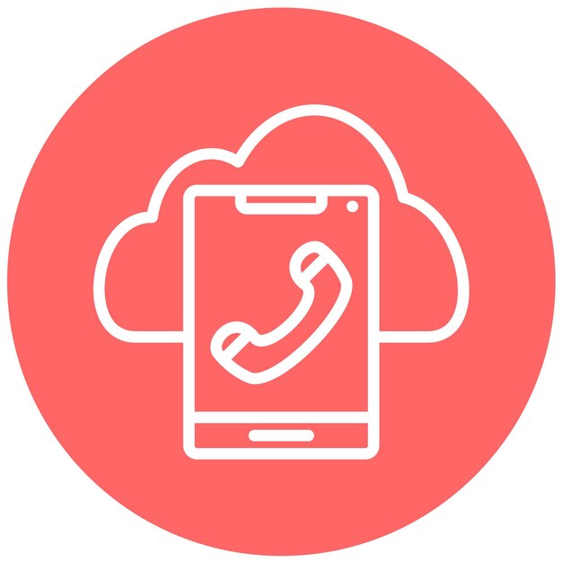 Estilo del icono de llamada de la nube de diseño vectorial