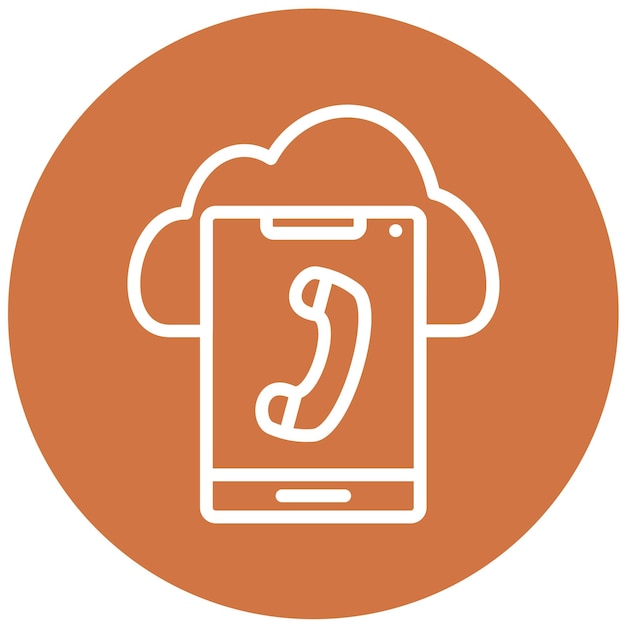 Estilo del icono de llamada de la nube de diseño vectorial