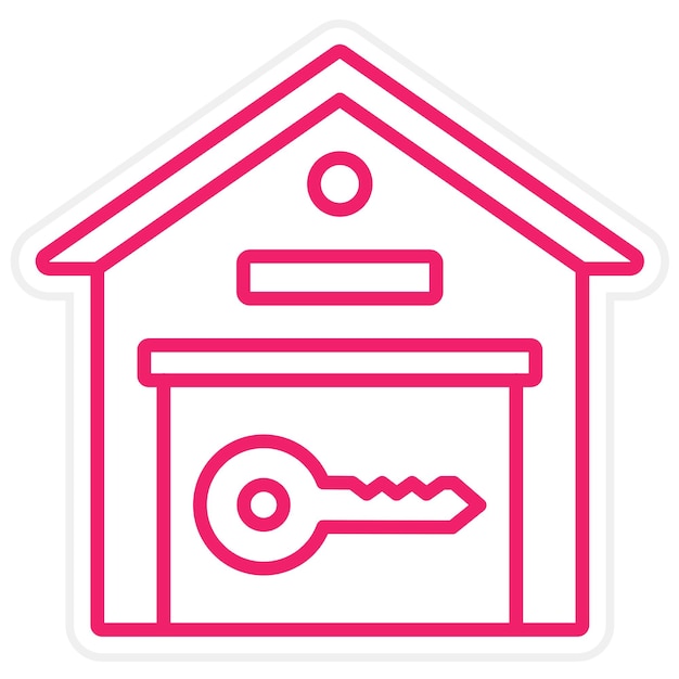 Estilo del icono de la llave del almacén de diseño vectorial
