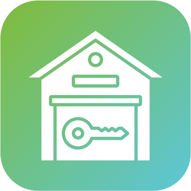Estilo del icono de la llave del almacén de diseño vectorial