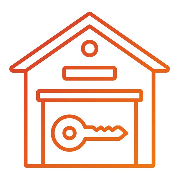 Estilo del icono de la llave del almacén de diseño vectorial