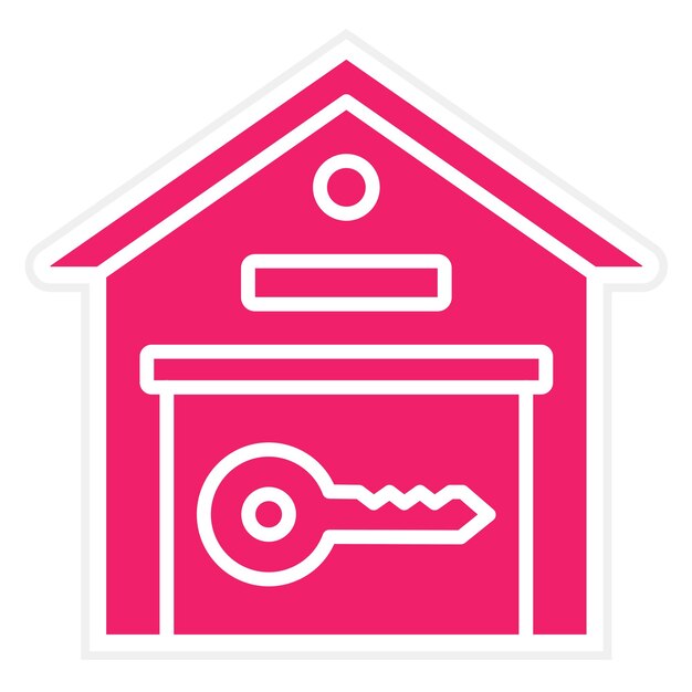 Estilo del icono de la llave del almacén de diseño vectorial