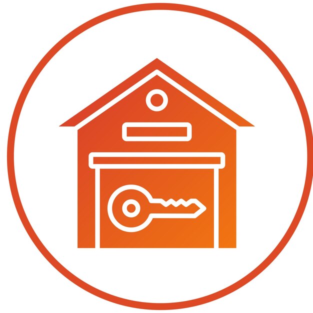 Estilo del icono de la llave del almacén de diseño vectorial