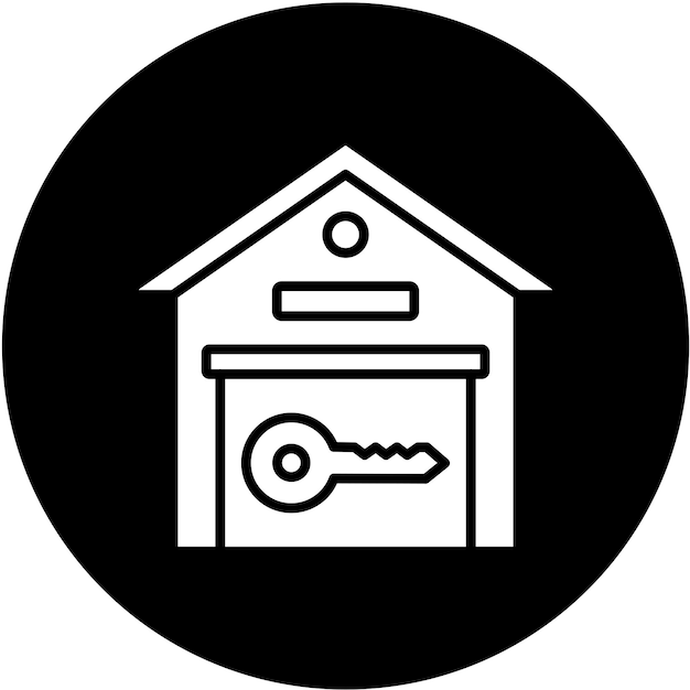Estilo del icono de la llave del almacén de diseño vectorial