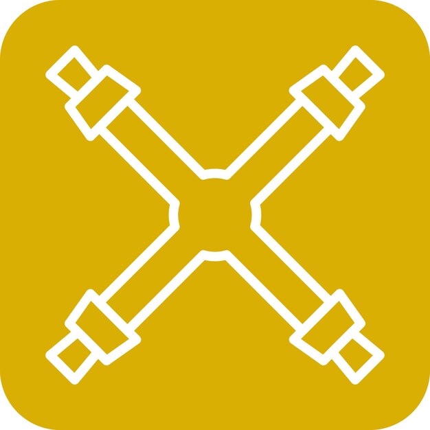 Estilo del icono de la llave cruzada de diseño vectorial