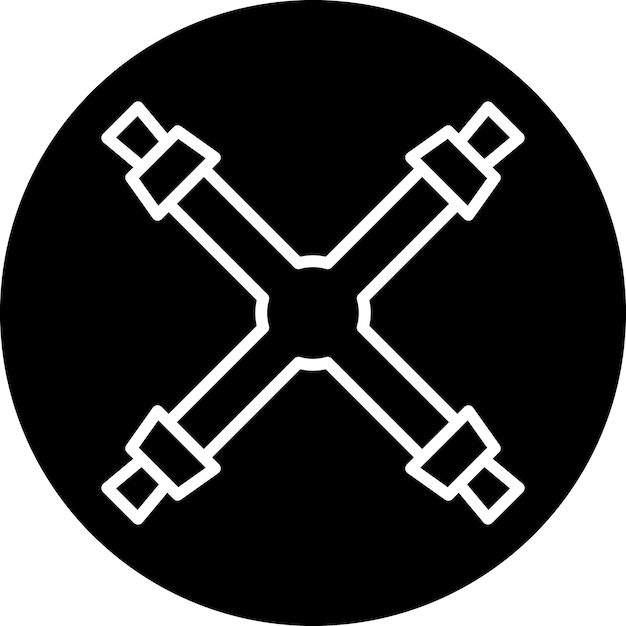 Estilo del icono de la llave cruzada de diseño vectorial