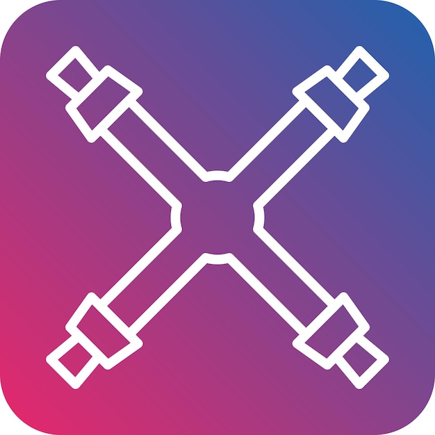 Estilo del icono de la llave cruzada de diseño vectorial