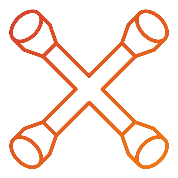 Estilo del icono de la llave cruzada de diseño vectorial