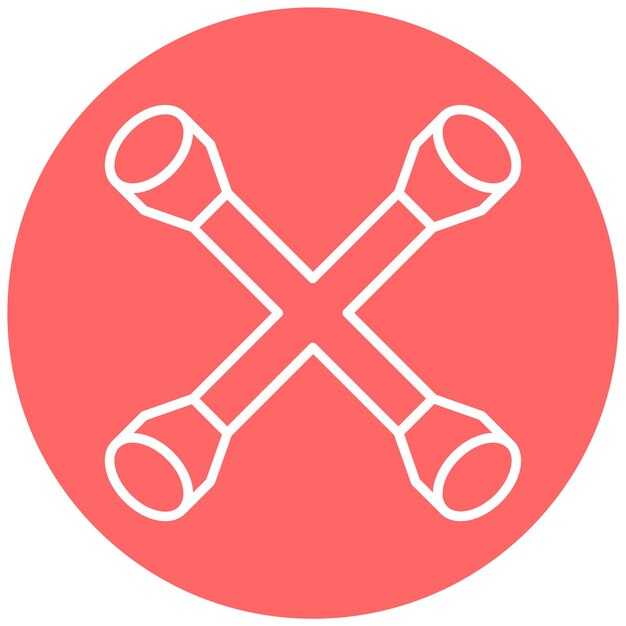 Estilo del icono de la llave cruzada de diseño vectorial