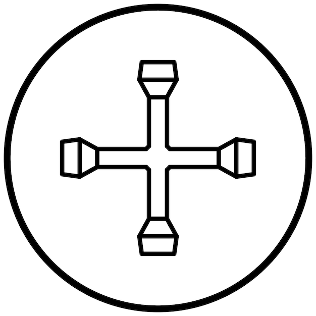 Estilo del icono de la llave cruzada