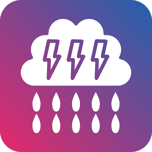 Vector estilo del icono de la lluvia pesada