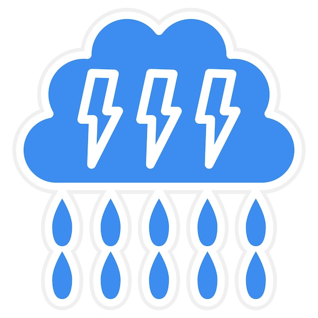 Estilo del icono de la lluvia pesada
