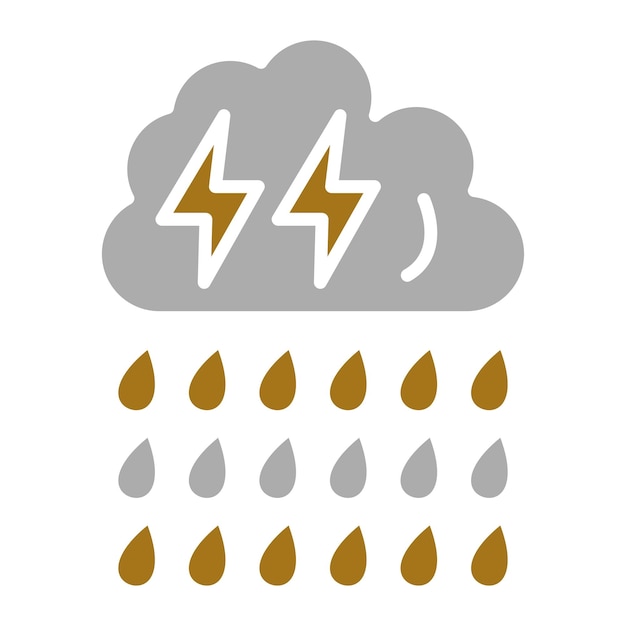 Vector estilo del icono de la lluvia pesada