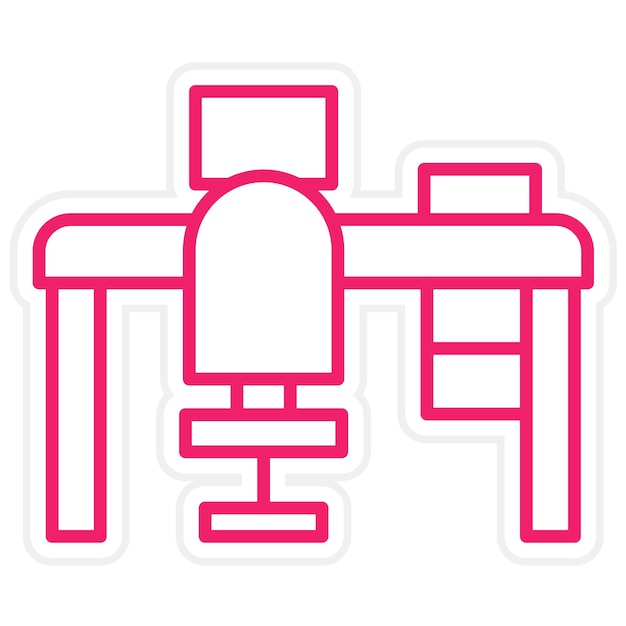 Estilo del icono del lugar de trabajo de diseño vectorial