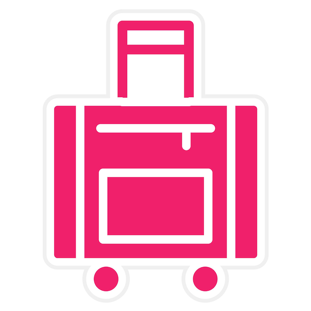 Estilo del icono de la maleta de diseño vectorial