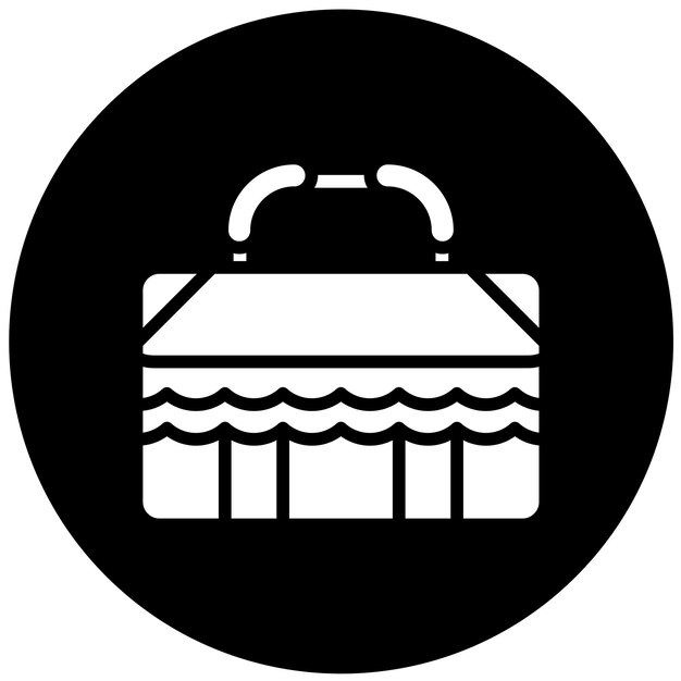 Estilo del icono de la maleta de diseño vectorial