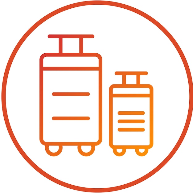Estilo del icono de la maleta de diseño vectorial