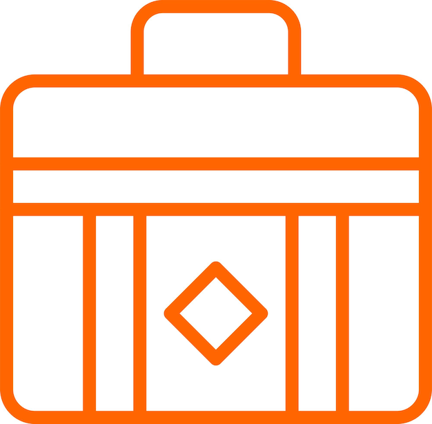 Estilo del icono de la maleta de diseño vectorial