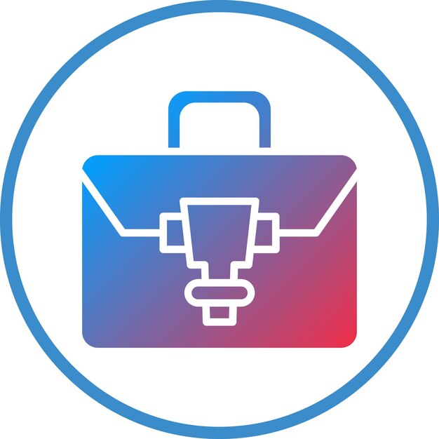 Estilo del icono del maletín de diseño vectorial