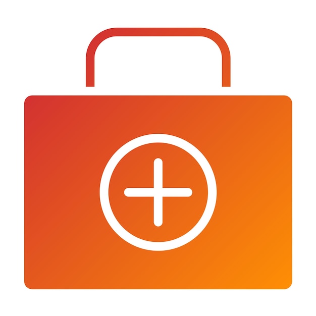 Estilo del icono del maletín médico de diseño vectorial