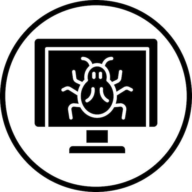 Estilo del icono de malware de diseño vectorial