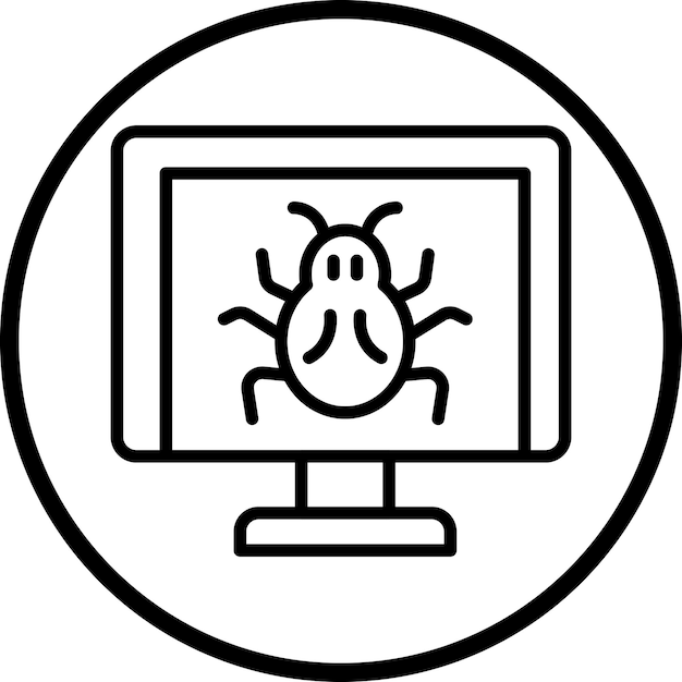 Estilo del icono de malware de diseño vectorial