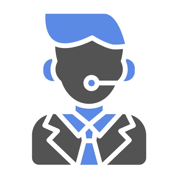 Estilo del icono del manejador de llamadas de diseño vectorial