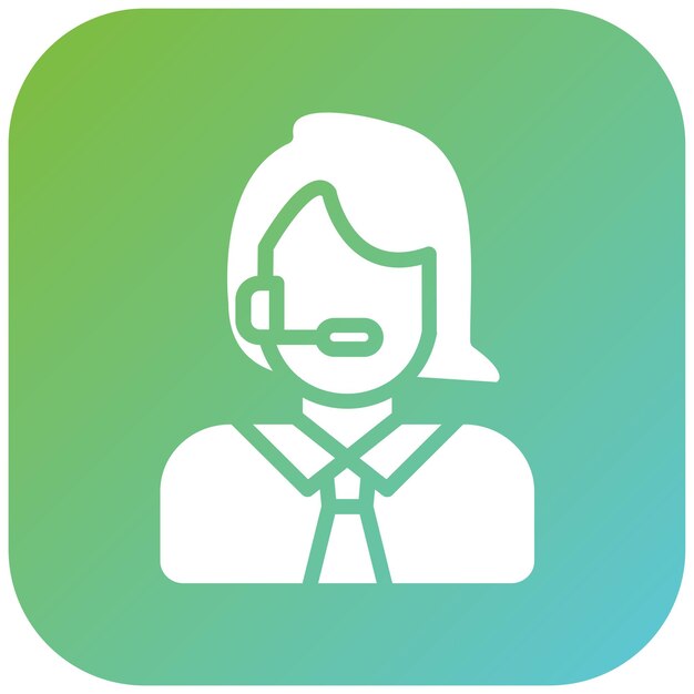 Estilo del icono del manejador de llamadas de diseño vectorial