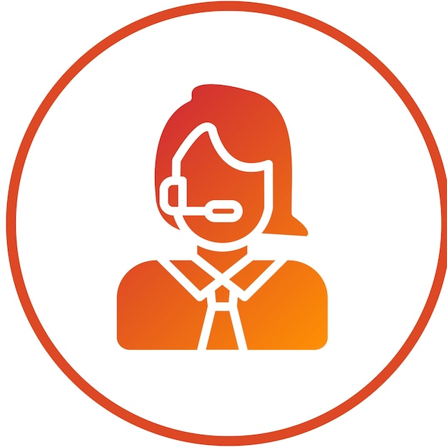 Estilo del icono del manejador de llamadas de diseño vectorial