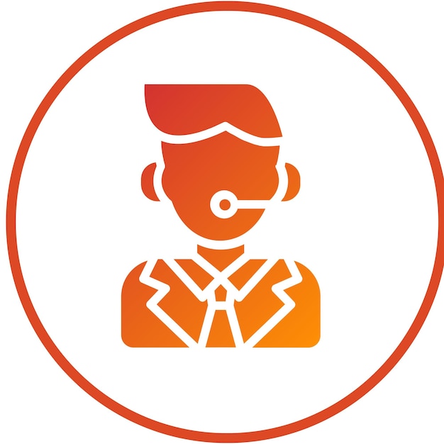 Estilo del icono del manejador de llamadas de diseño vectorial